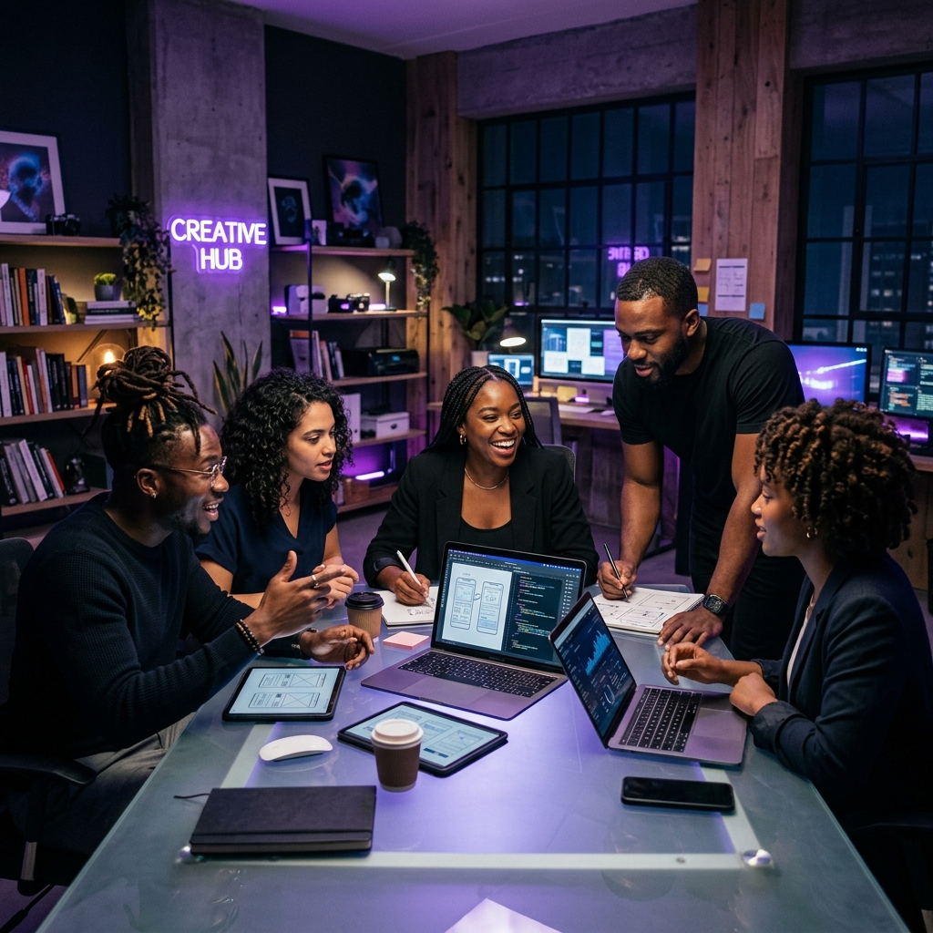 Black professionals collaborating